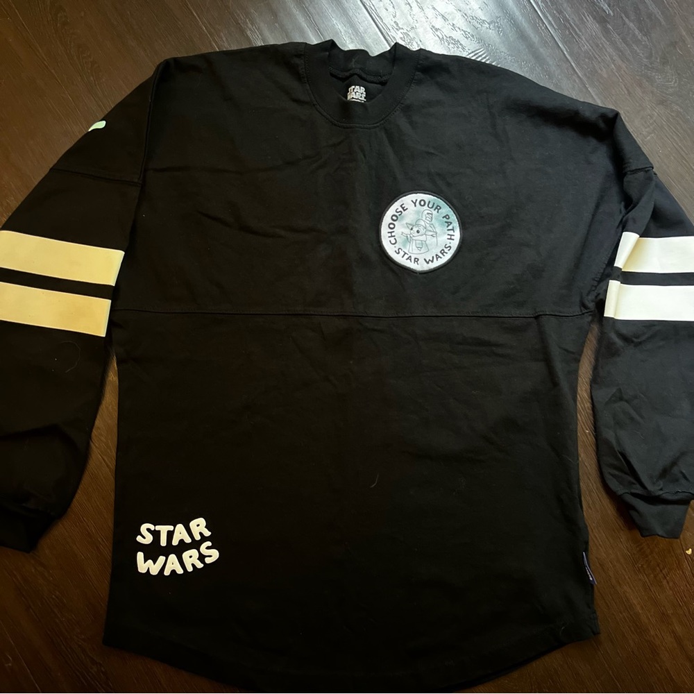 Star Wars Yoda Black Long Sleeve Tee - Choose Your Path Disney Spirit Jersey XS